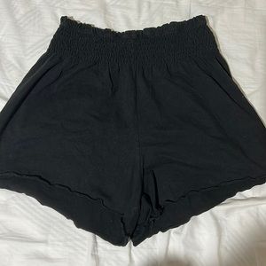Stretchy Black Flowy Beach Shorts